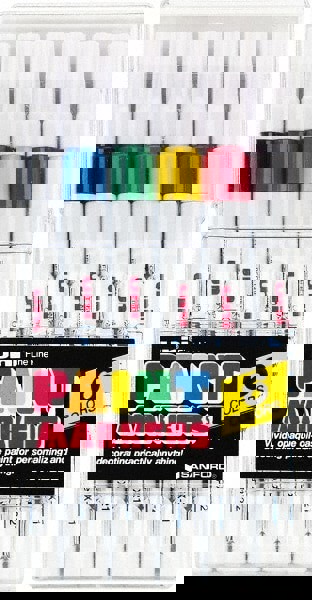 Permanent Marker, Fine Bullet Tip, Assorted Colors, 6/set